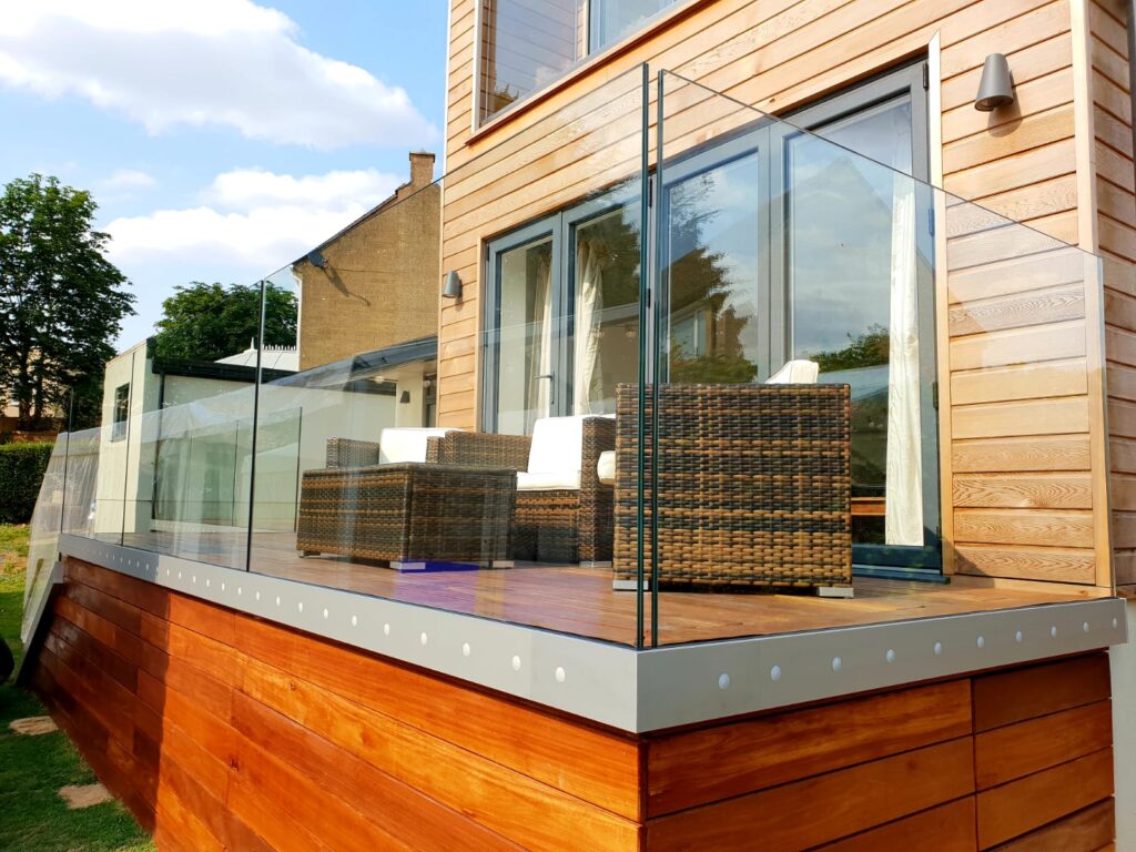 exterior glass railing modern