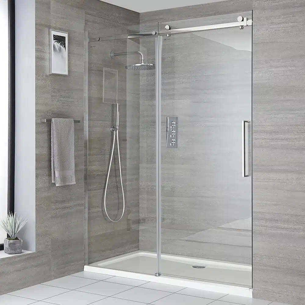 sliding shower door cornor