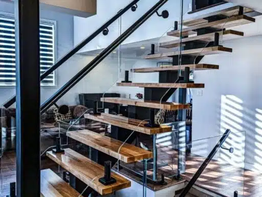 Glass Stair Railing with Spigots