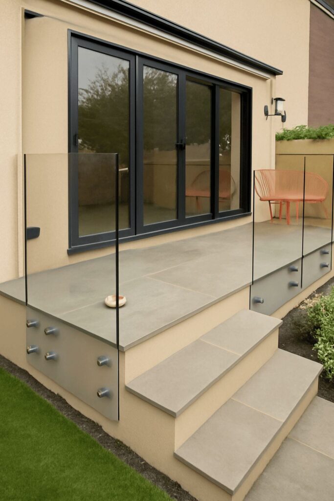 This image contains outdoor glass raling in Barrie.