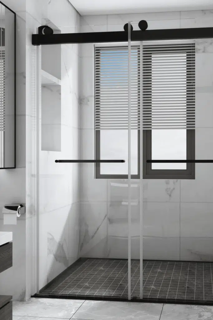 Glass shower door in Burlington