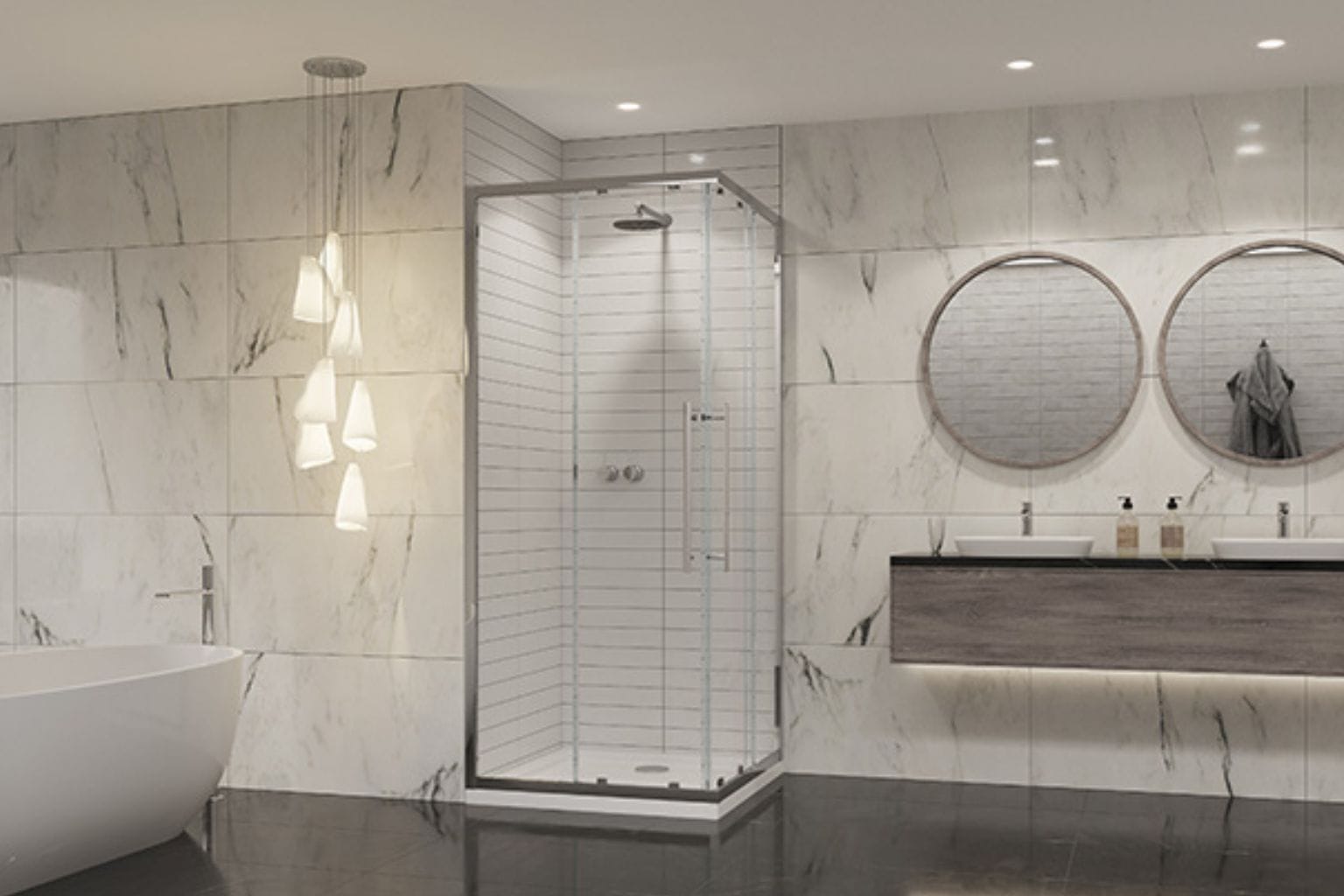 This image has an Corner Glass Shower Door
