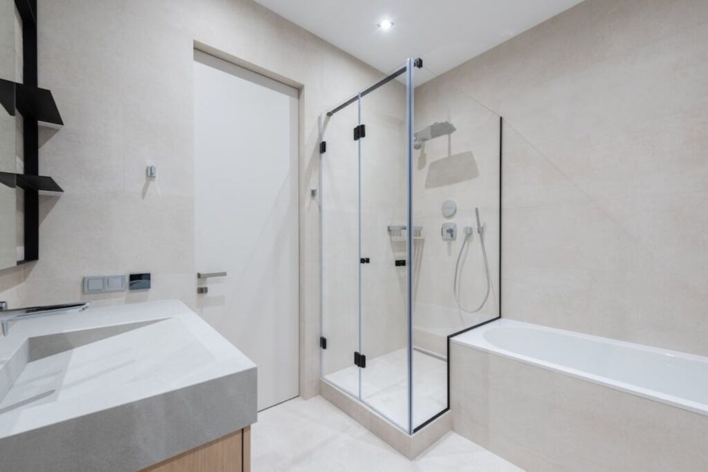 This image has Hinged & Pivot Glass Shower Door in Concord