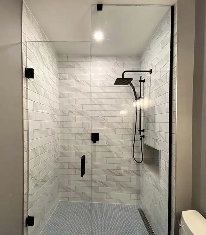 inline glass shower door