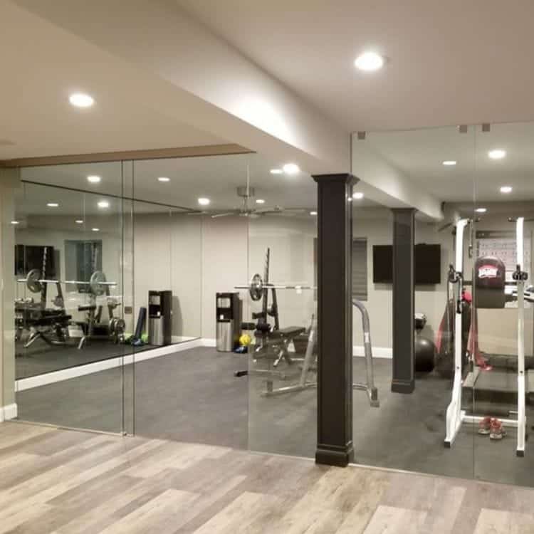 Frameless gym doors