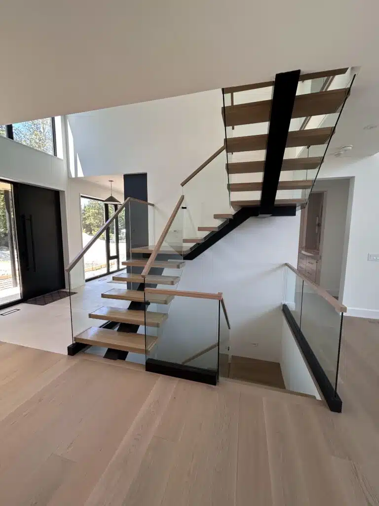 custom glass stair railing